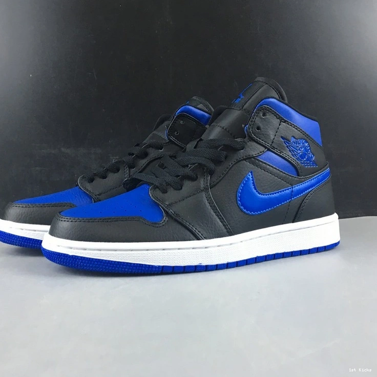 Jordan Royal Black Mid 1 Air Blue 554724-068 0406